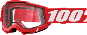 100% Accuri 2 Enduro Goggles - Red - Clear 50015-00005