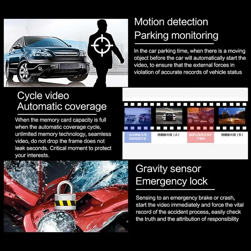 1080p HD Dual Record Driving Recorder with Night Vision | 4.5 Inch
