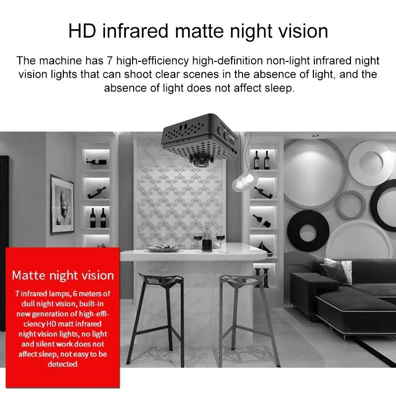 1080P HD Wifi Mini Security Camera | Wide Angle | Motion Detection | Night Vision | TF Card Support