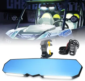 13" UTV Rearview Center Mirror, w/ COB LED Lights & Rocker Switch
