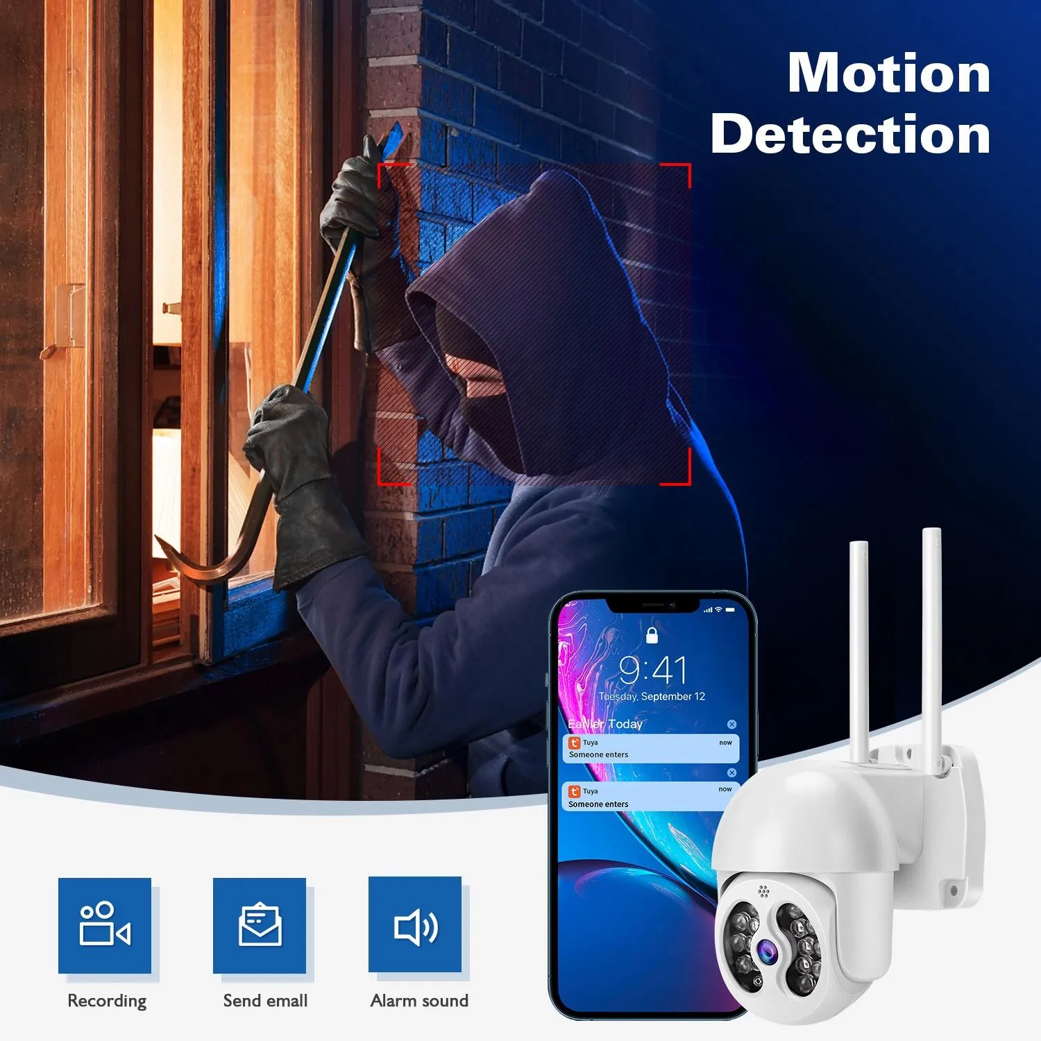 2.4G Wireless IP Camera | 3.0MP Waterproof | Two-Way Audio | Full Color Night Vision | TF Card