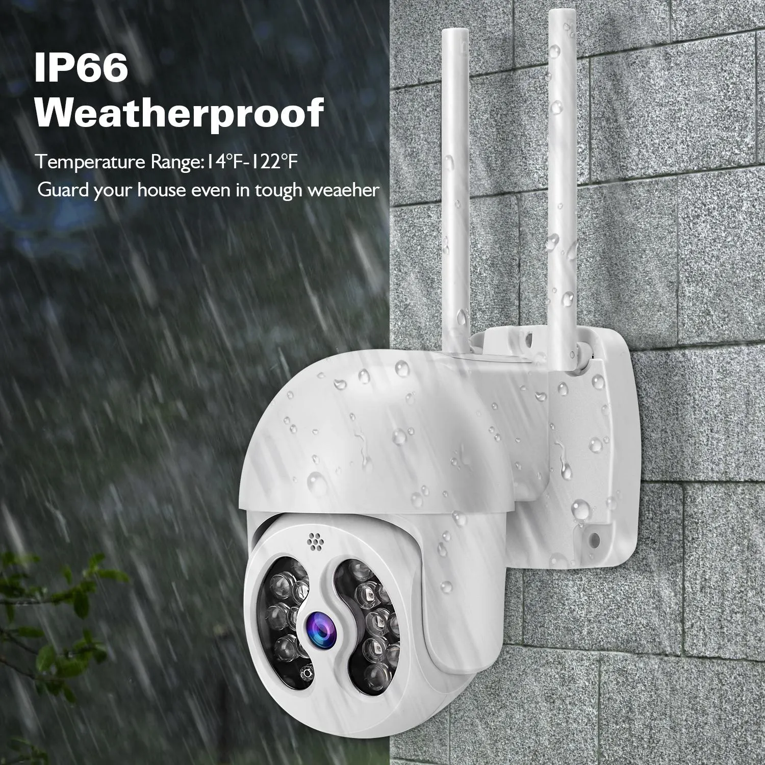 2.4G Wireless IP Camera | 3.0MP Waterproof | Two-Way Audio | Full Color Night Vision | TF Card
