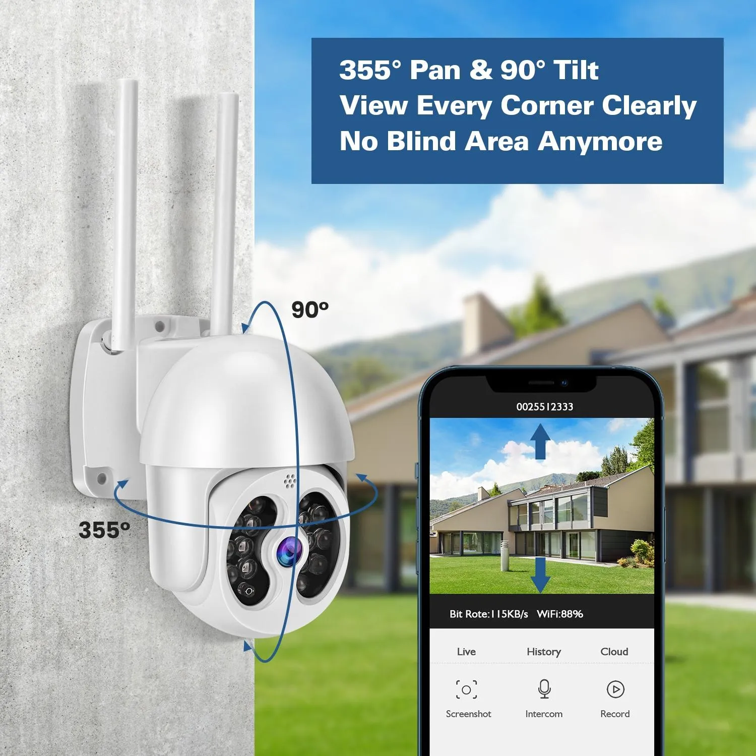 2.4G Wireless IP Camera | 3.0MP Waterproof | Two-Way Audio | Full Color Night Vision | TF Card