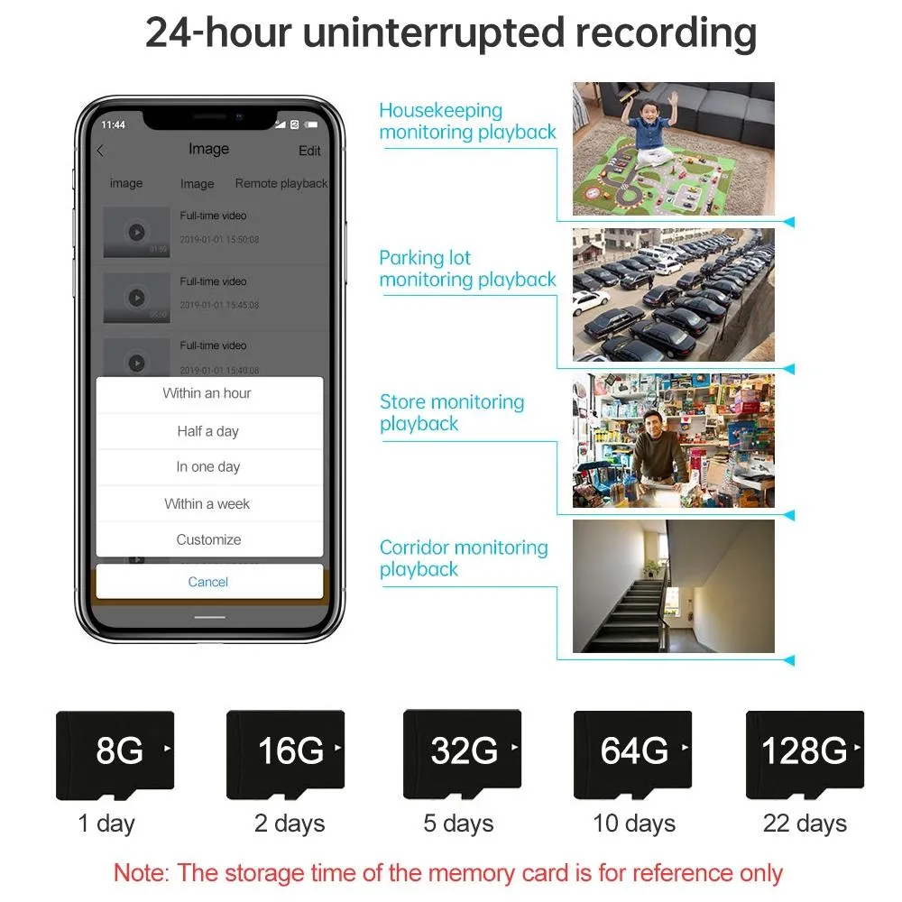 2.4G Wireless IP Camera | 3.0MP Waterproof | Two-Way Audio | Full Color Night Vision | TF Card