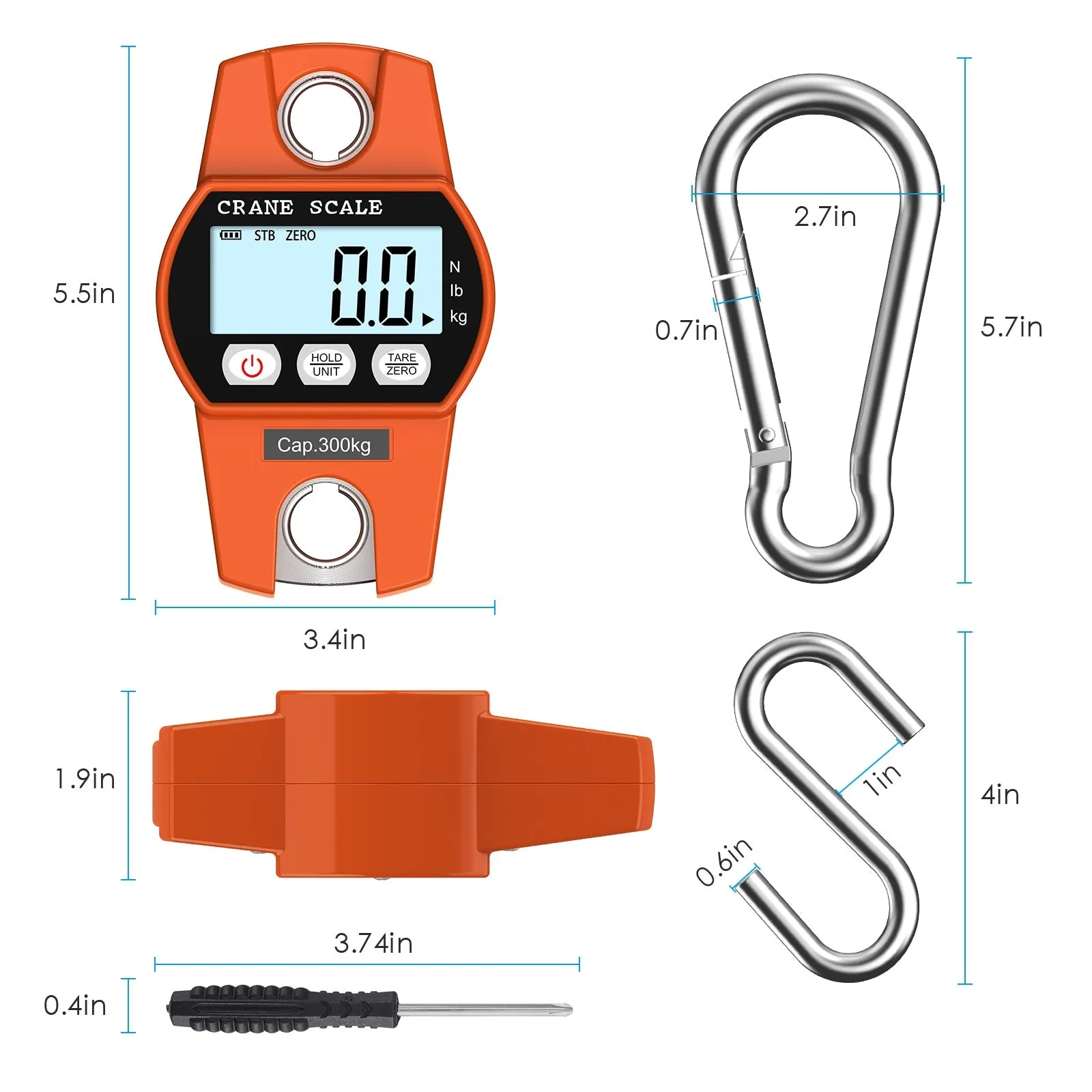 300kg Portable Hanging Hook Scale | Heavy Duty