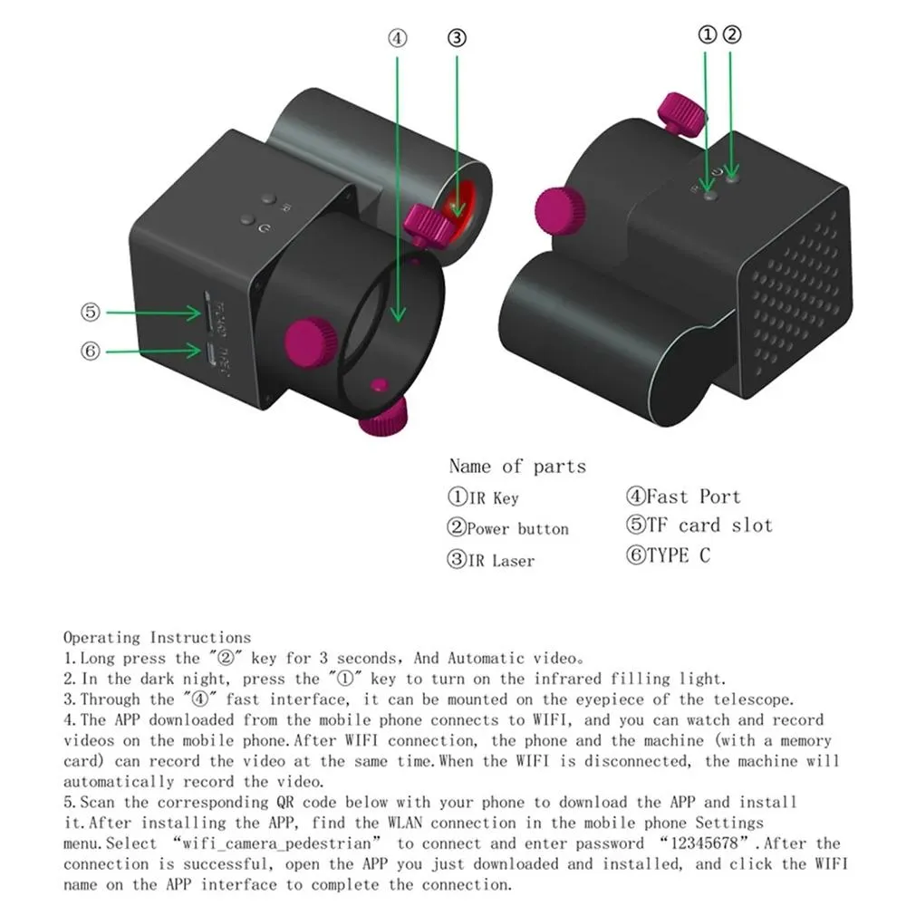 350M WiFi Infrared Telescope with Night Vision | Multifunctional Monocular Set
