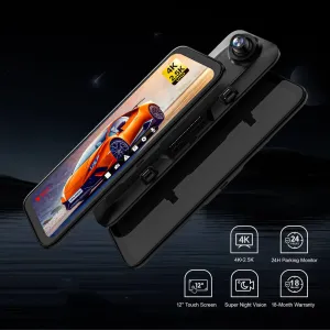 4k Dual Dash Cam Front and Rear, Best Car Mirror Dash Camera 2024, Smart Video Camera