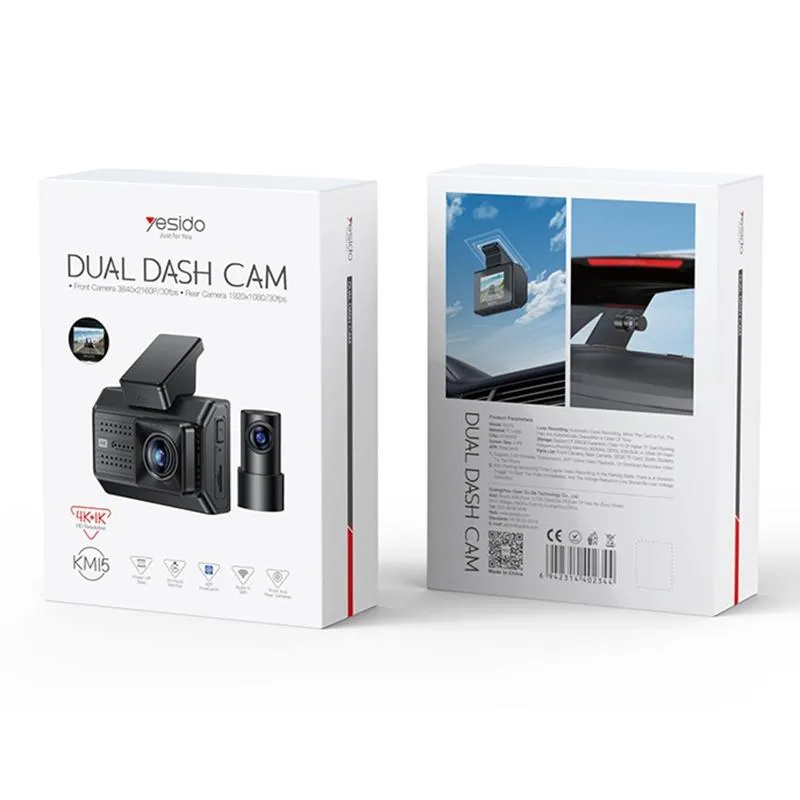 4K Dual Dash Cam | KM15 | High-Resolution Recording | Front & Rear Camera