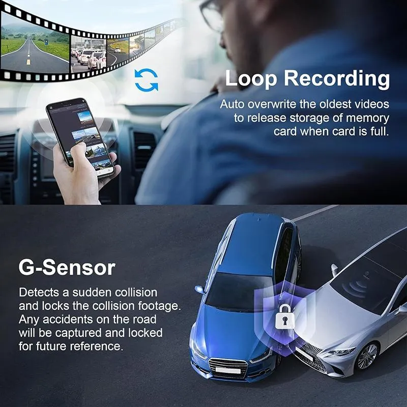 4K Dual Dash Cam | KM15 | High-Resolution Recording | Front & Rear Camera