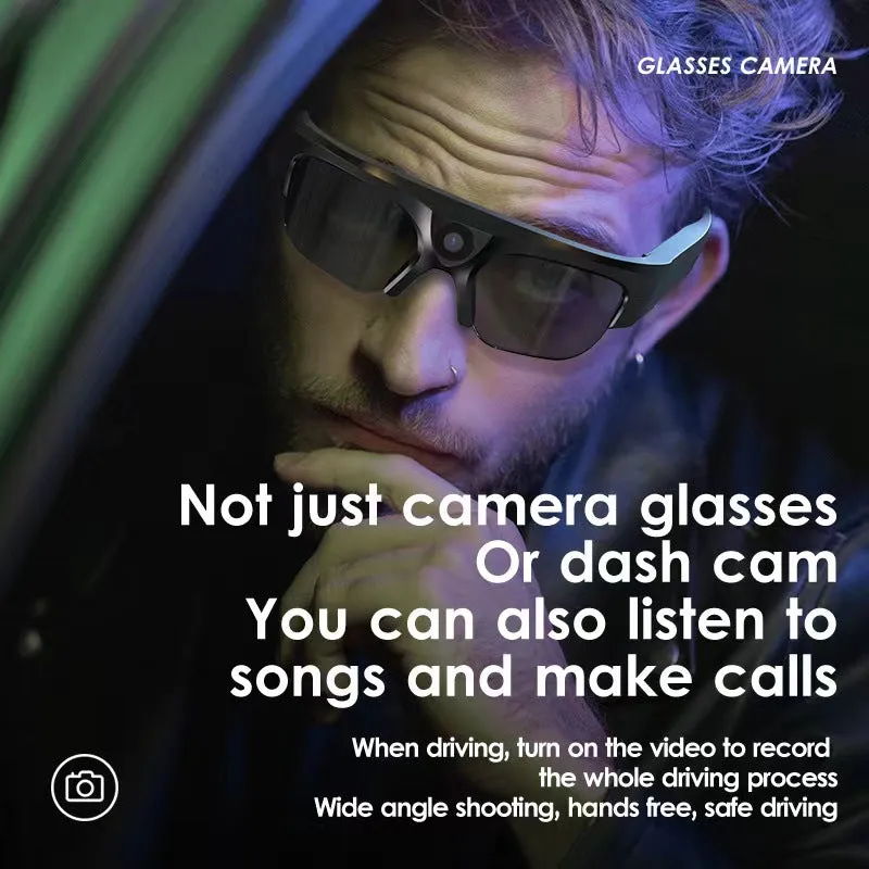 4K Smart Bluetooth Glasses with Camera | 64GB Storage | Multifunctional Dash Cam & Live Streaming Glasses