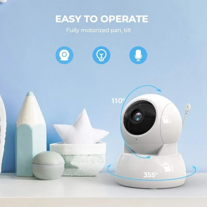 5-Inch Wireless Baby Monitor | Infrared Night Vision | Two-Way Intercom