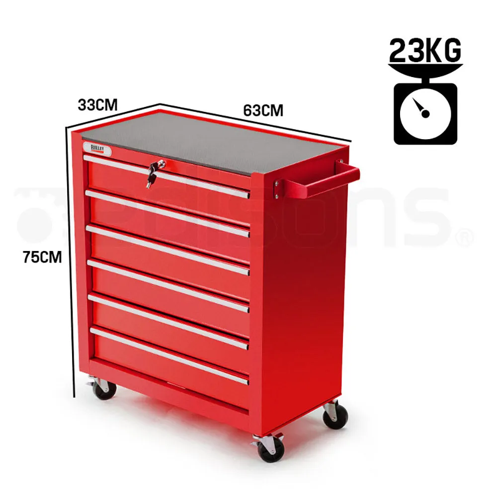6 Drawer Tool Box Cabinet Trolley for Garage Toolbox Storage