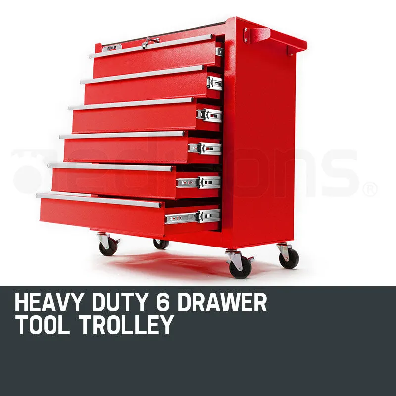6 Drawer Tool Box Cabinet Trolley for Garage Toolbox Storage