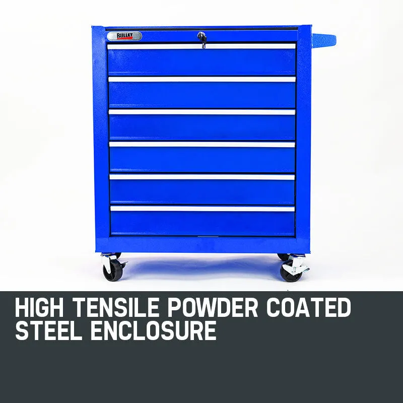 6 Drawer Tool Box Cabinet Trolley Garage Toolbox Storage Mechanic Chest | BULLET