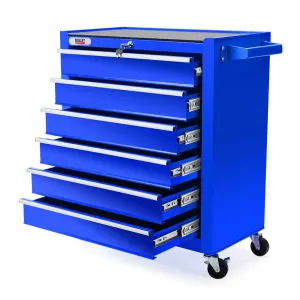 6 Drawer Tool Box Cabinet Trolley Garage Toolbox Storage Mechanic Chest | BULLET