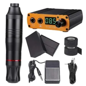 6 PCS Complete Tattoo Kit, including Pro Rotary Tattoo Pen, Tattoo LED Power Supply, Foot Pedal, etc.