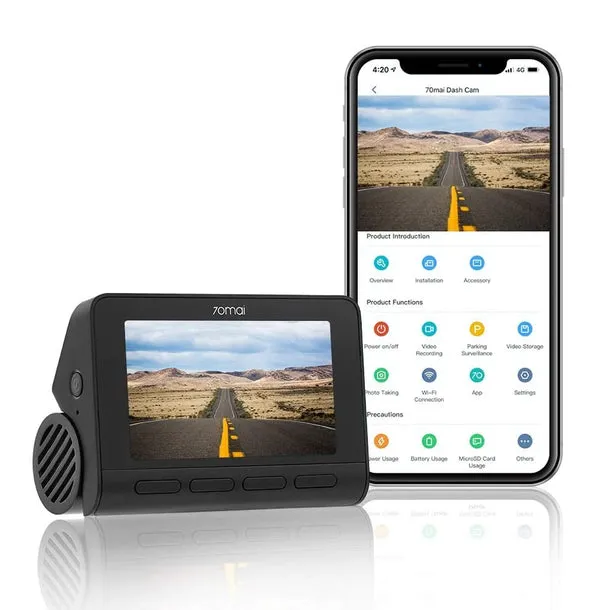70mai Dash Cam A800S 4k With Rear Camera Set