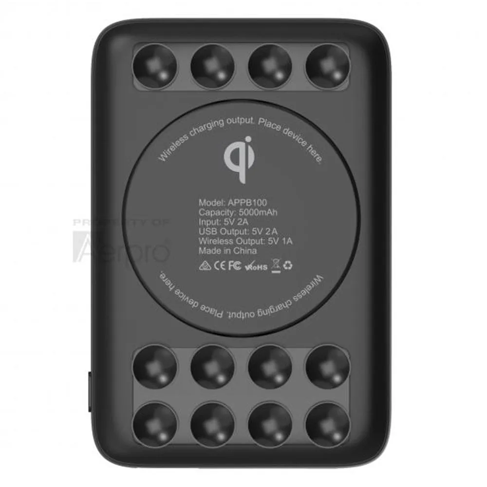 Aerpro 5W Wireless Charging 5000mAh Power Bank - APPB100