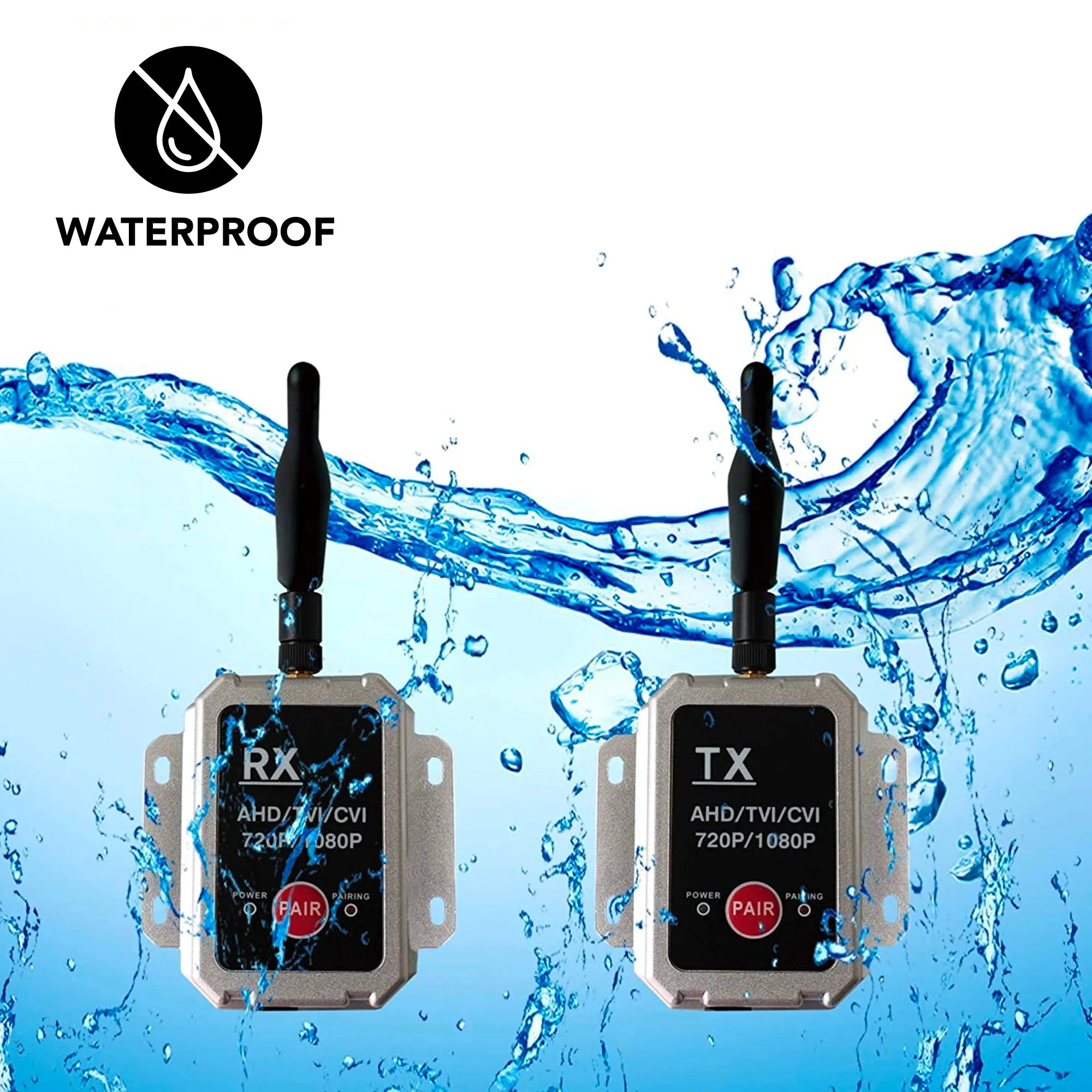AHD Wireless Transmitter/Receiver for up to 1080P Wired Cameras
