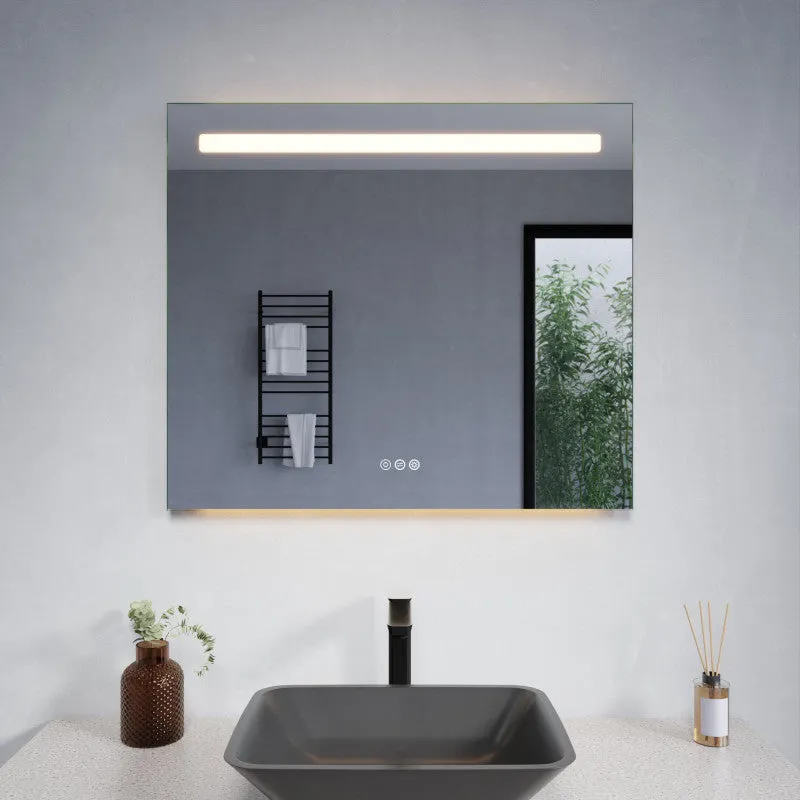 ANZZI 28-in. x 32-in. LED Front/Top/Bottom Light Bathroom Mirror with Defogger