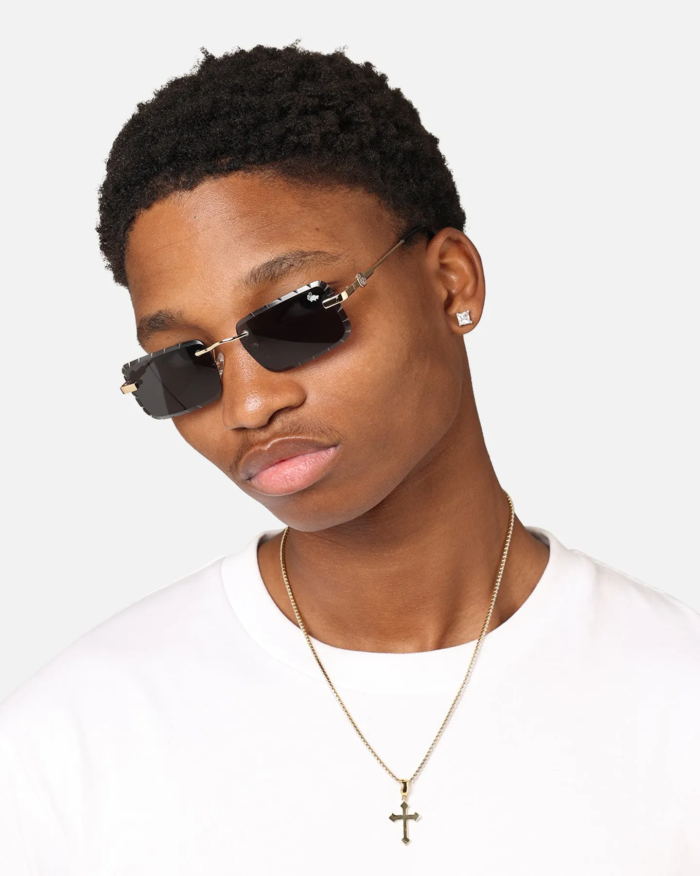 Belvoir & Co Diamond Cut Hampton Sunglasses Black/Gold