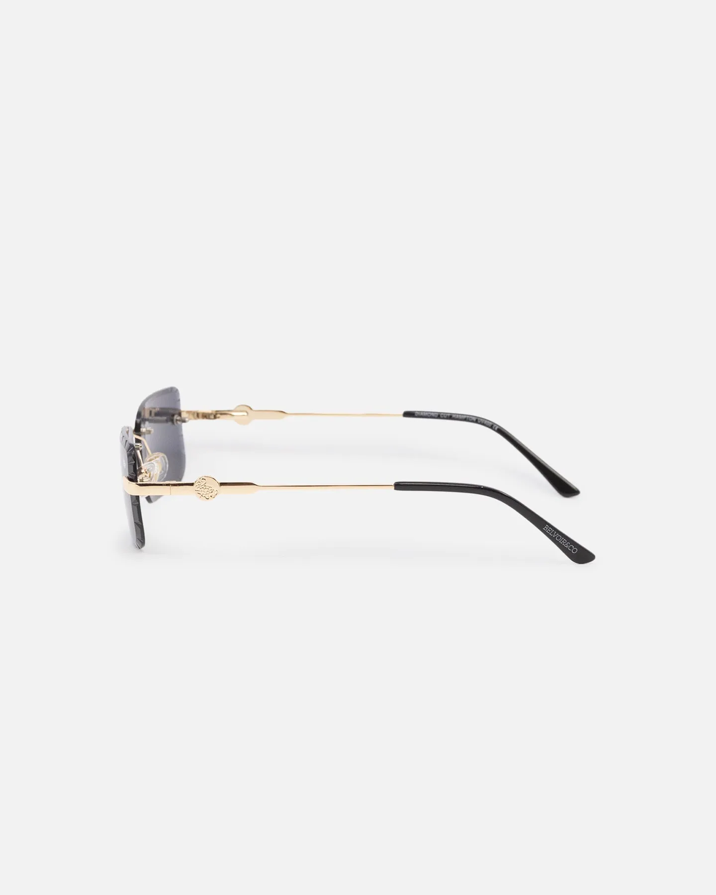 Belvoir & Co Diamond Cut Hampton Sunglasses Black/Gold