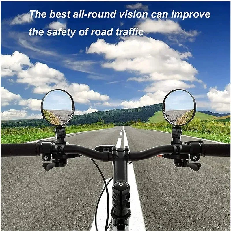 Bicycle Rearview Mirror 360 Degree Rotation Convex Mirror Handlebar Mount Cycling Bike Rear View Mirrors Bicycle Accessories