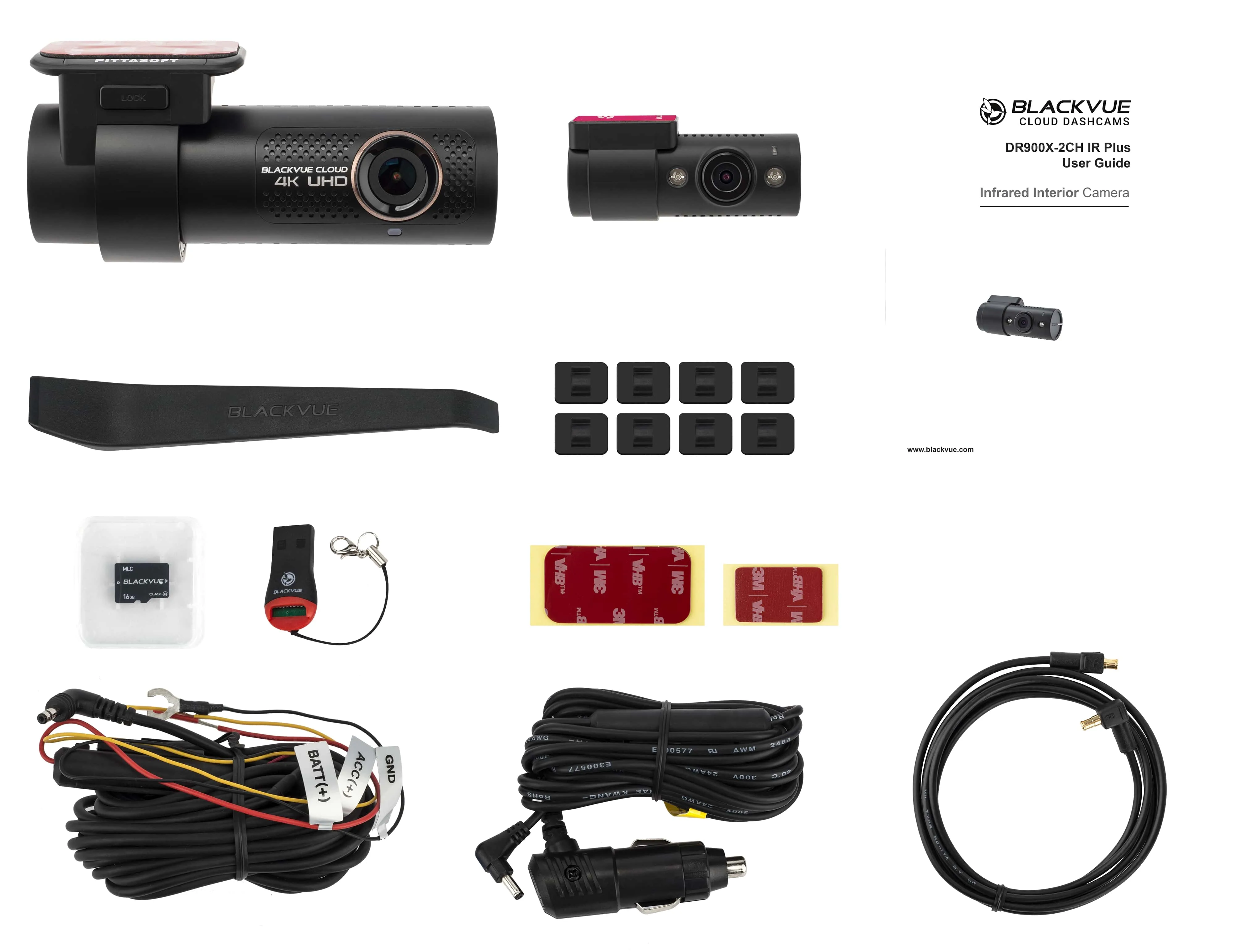 BlackVue DR900X-2CH IR Plus 64GB 4K Dual Channel Dash Cam with Nightvision Cabin Camera (Delivery Only)