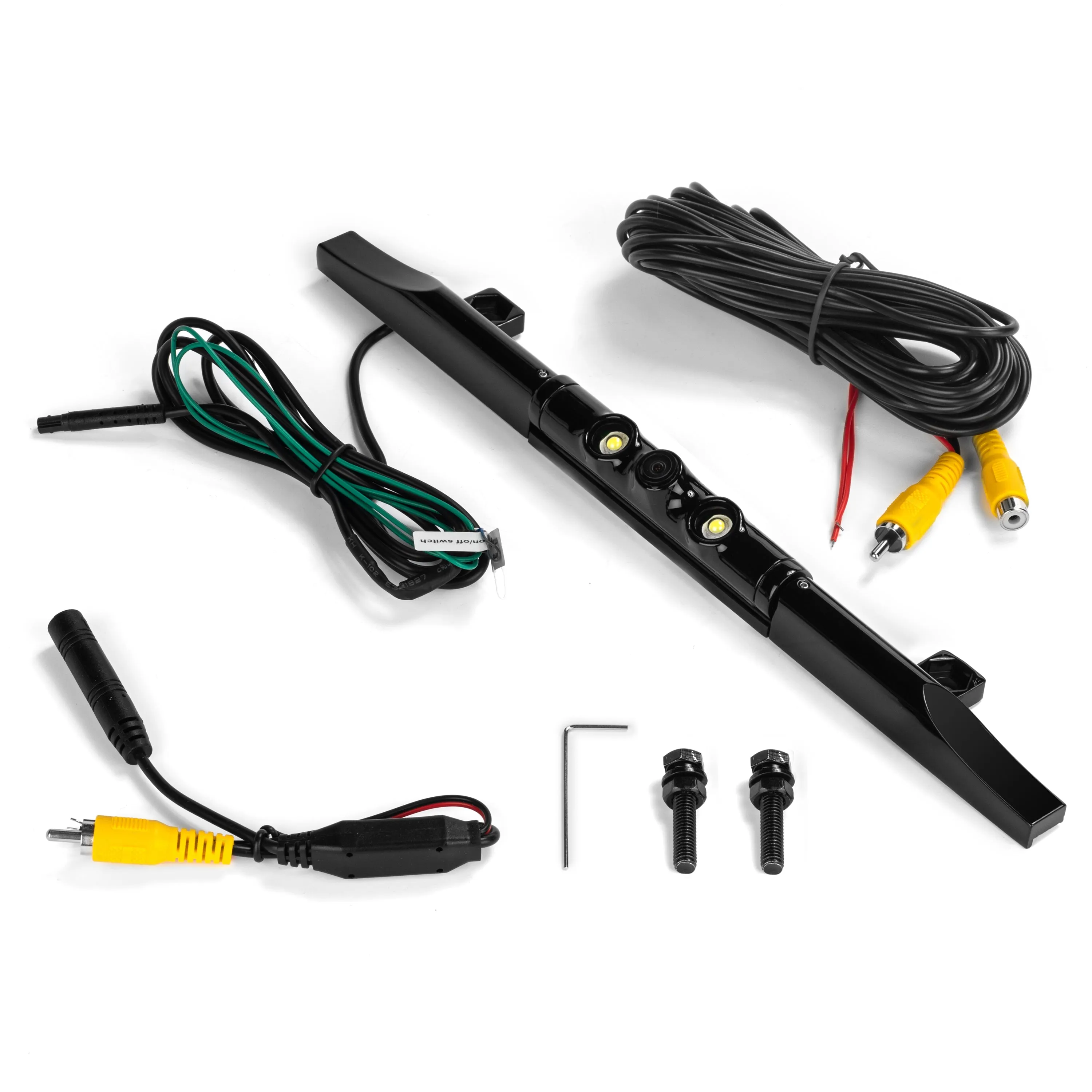 BOYO VTL425LTJ - Ultra Slim Bar-Type License Plate Backup Camera with Active Parking Lines and LED Lights (Black)