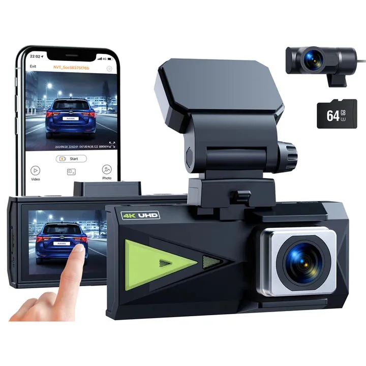 Campark DC15 Dash Camera   64GB Memory Card