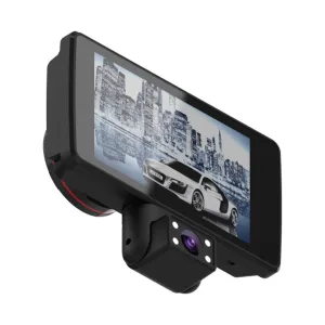 cozy 1080P HD Dash Cam with 4-Inch IPS Screen - Dual-Channel Front and Inside Car Driving Recorder - Wide-Angle Lens, Loop Recording, and Dashboard Mount