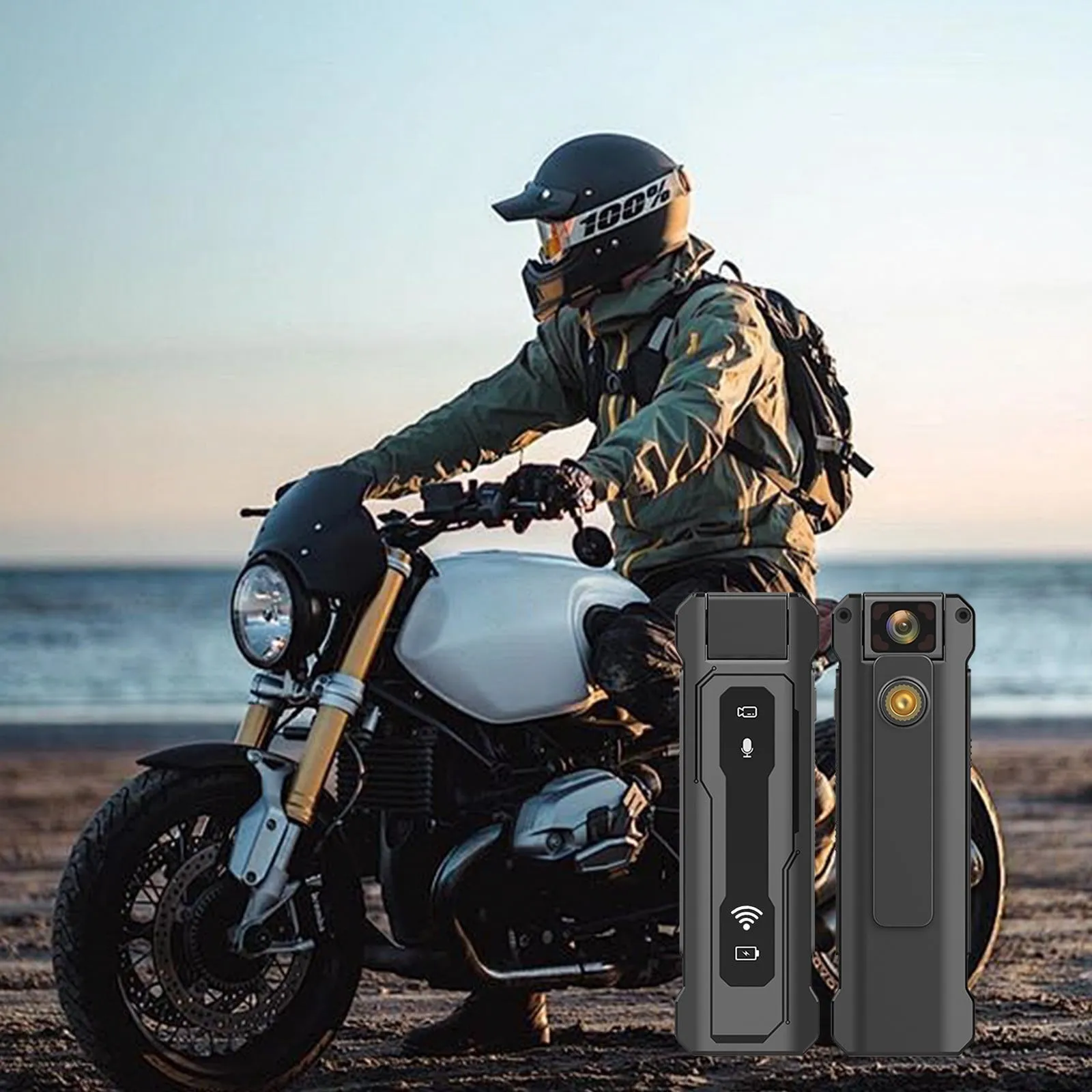 cozy Motorcycle Dash Cam with Dual 1080P Waterproof Night Vision Cameras and Motion Detection - Driving Recorder Bulit in Wi-Fi with 180Â° Wide-Angle Lens Black