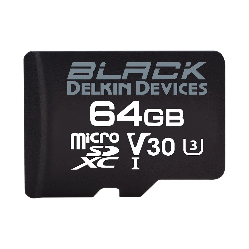 Delkin Devices BLACK UHS-I (U3/V30) microSD Memory Cards (Choose Capacity)