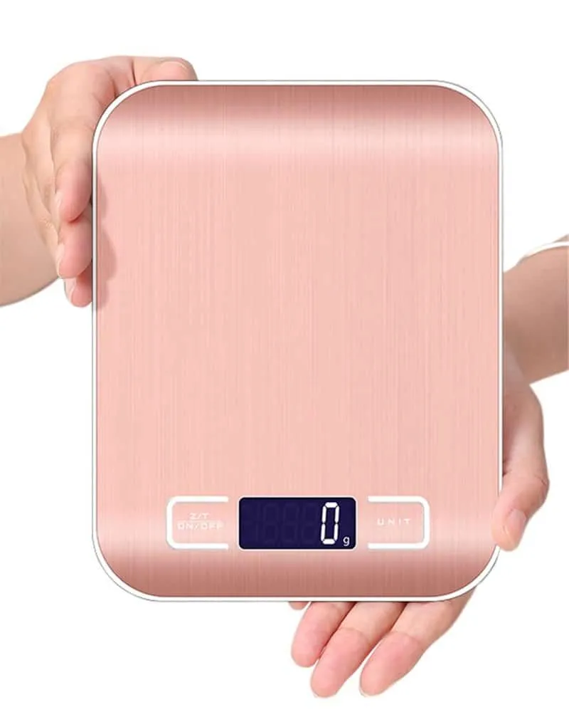 Digital Kitchen Scale in Silver and Pink