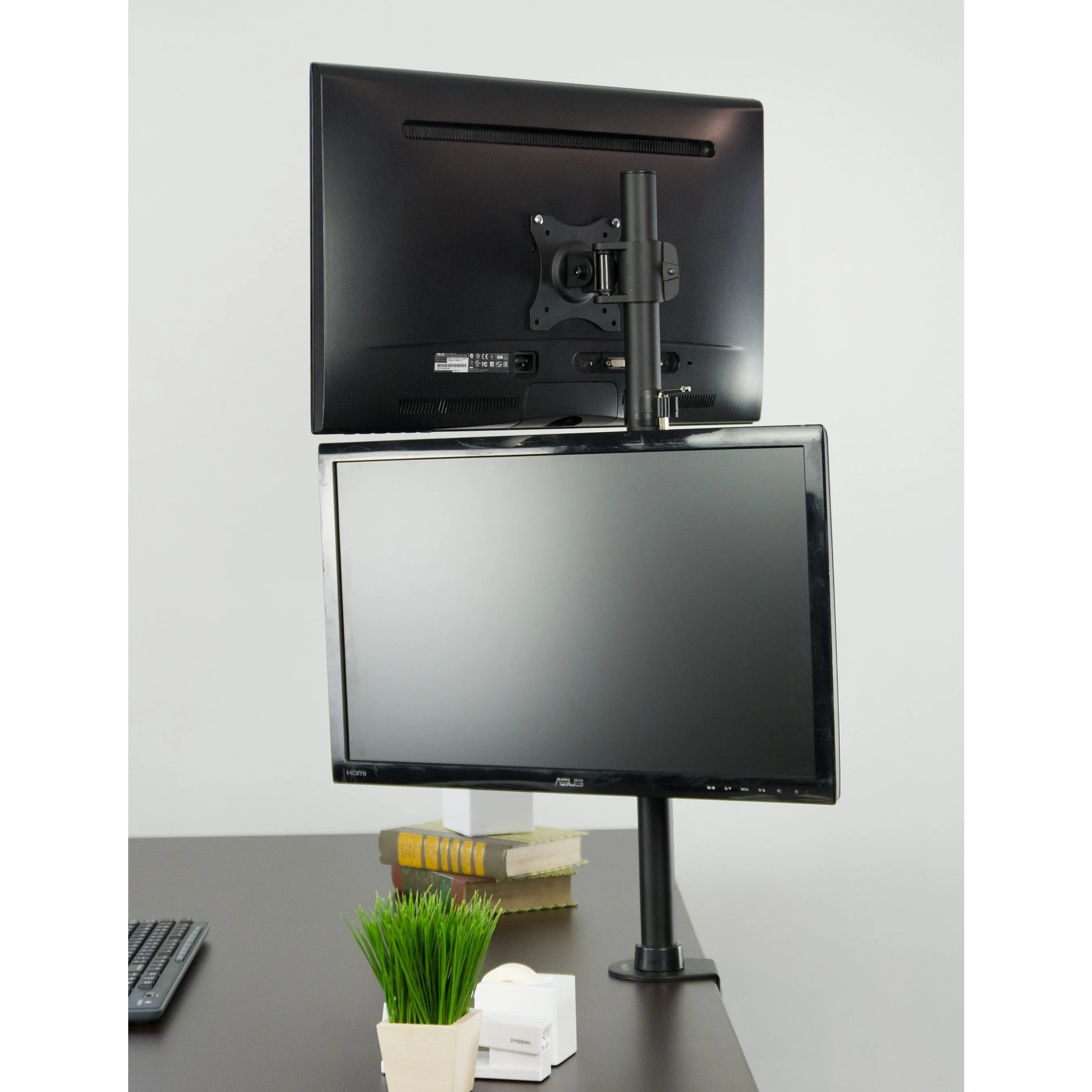 Dual Vertical Monitor Desk Mount