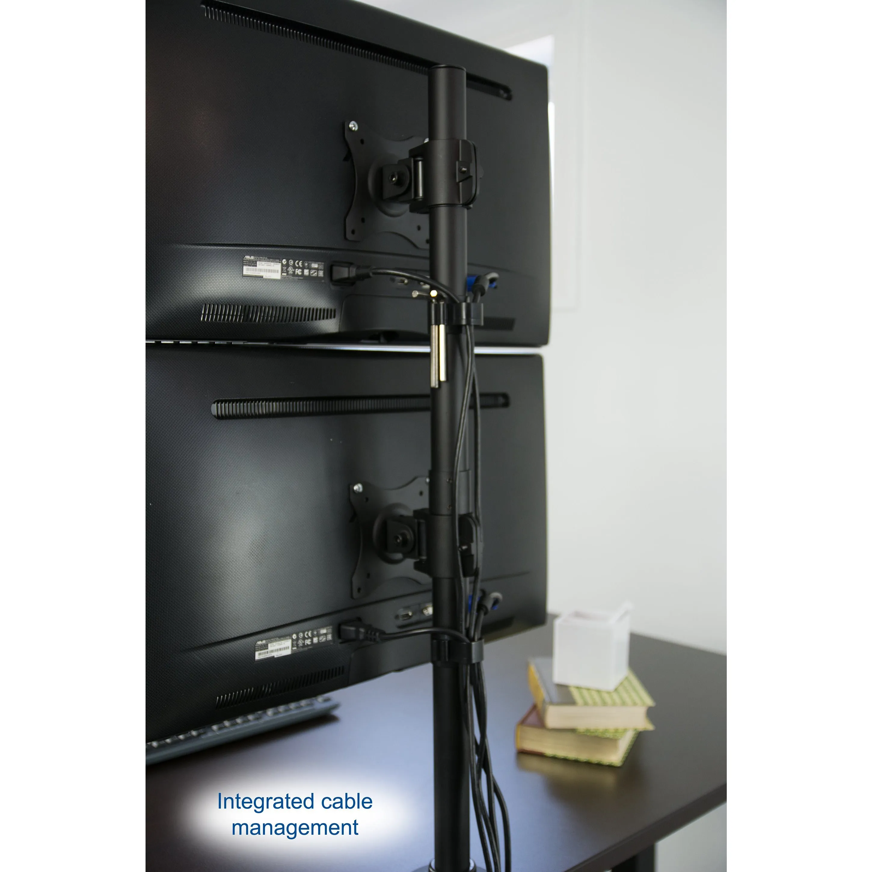 Dual Vertical Monitor Desk Mount