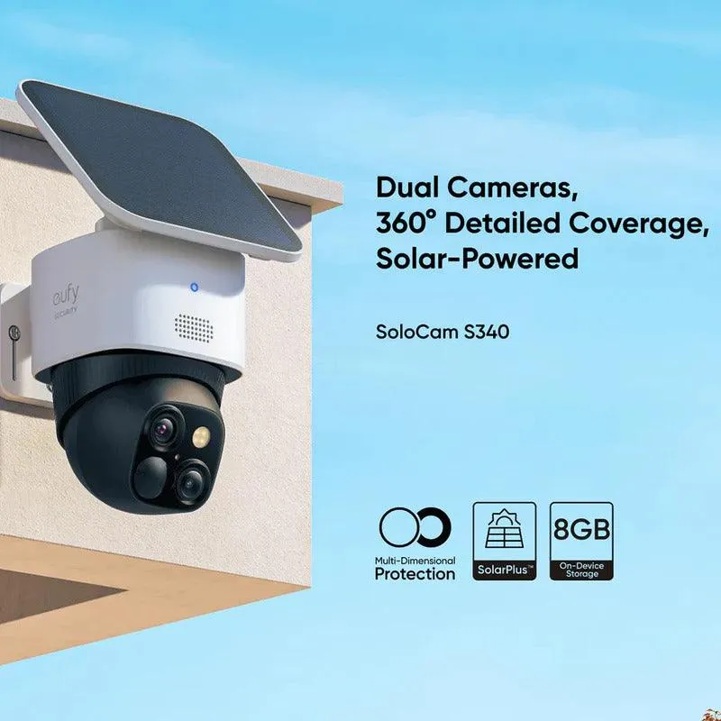Eufy 3K Daul Cameras Pan and Tilt SoloCam S340 -Black White