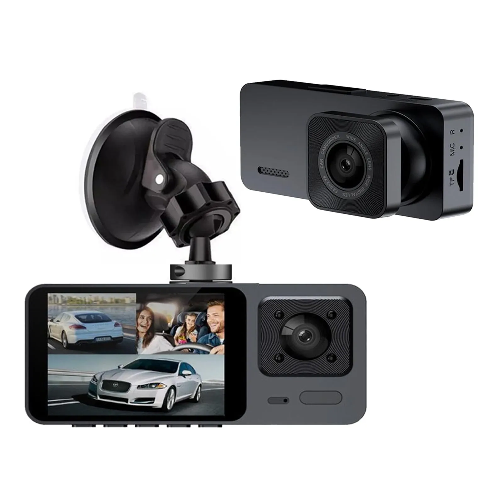 everyday Clearance! Driving Recorder With Two 2.0-inch 1080P Screens In Front Of And Inside The Car. 170 Degree Wide-angle Shooting Loop Recording Parking Monitoring