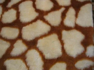 Giraffe print faux fur rear view interior mirror cover