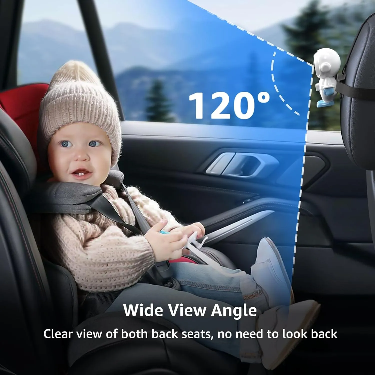 GROWNSY Baby Car Camera with Astronaut Lens