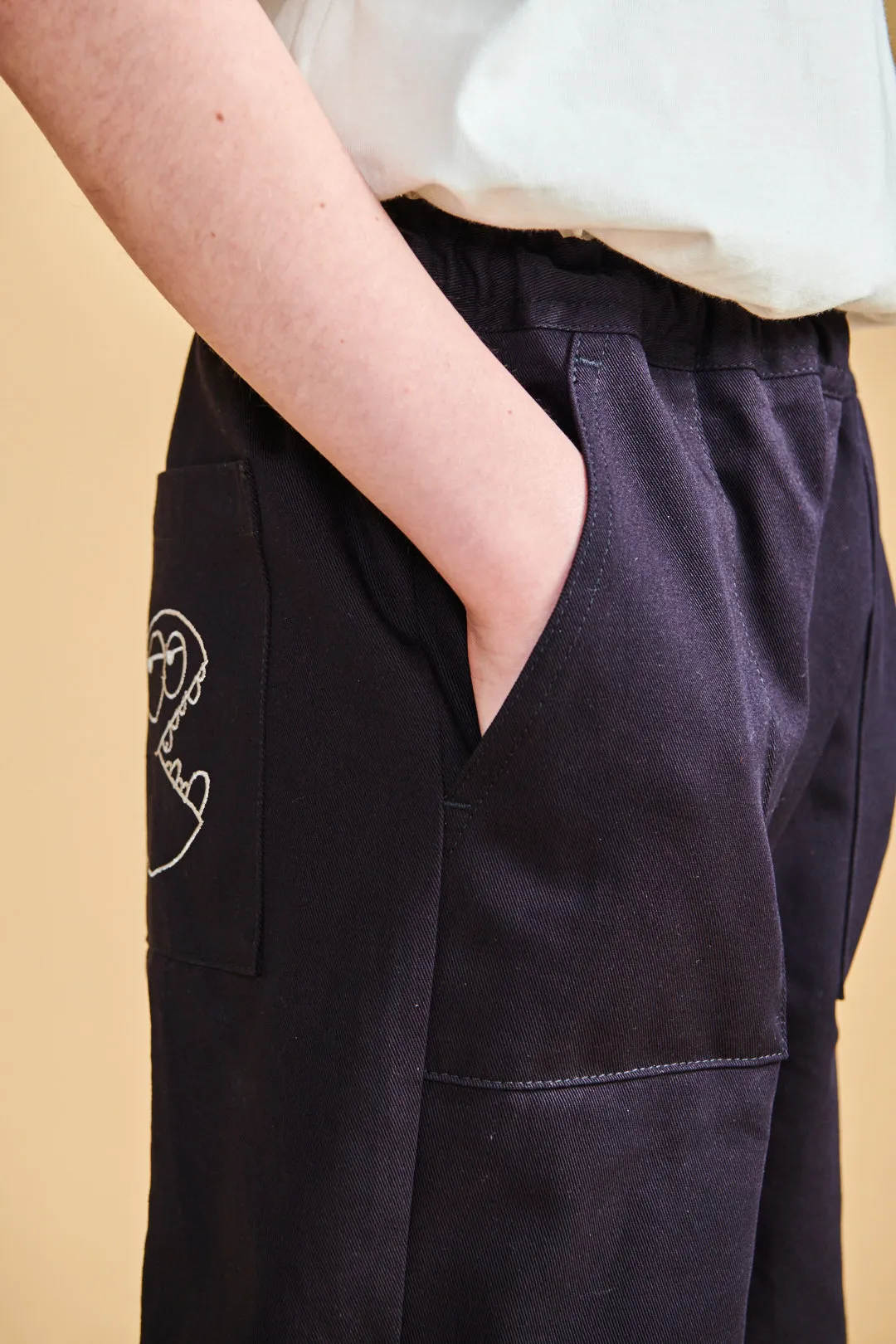 Kids Cam Relaxed Twill Trousers Plastic Free - Navy