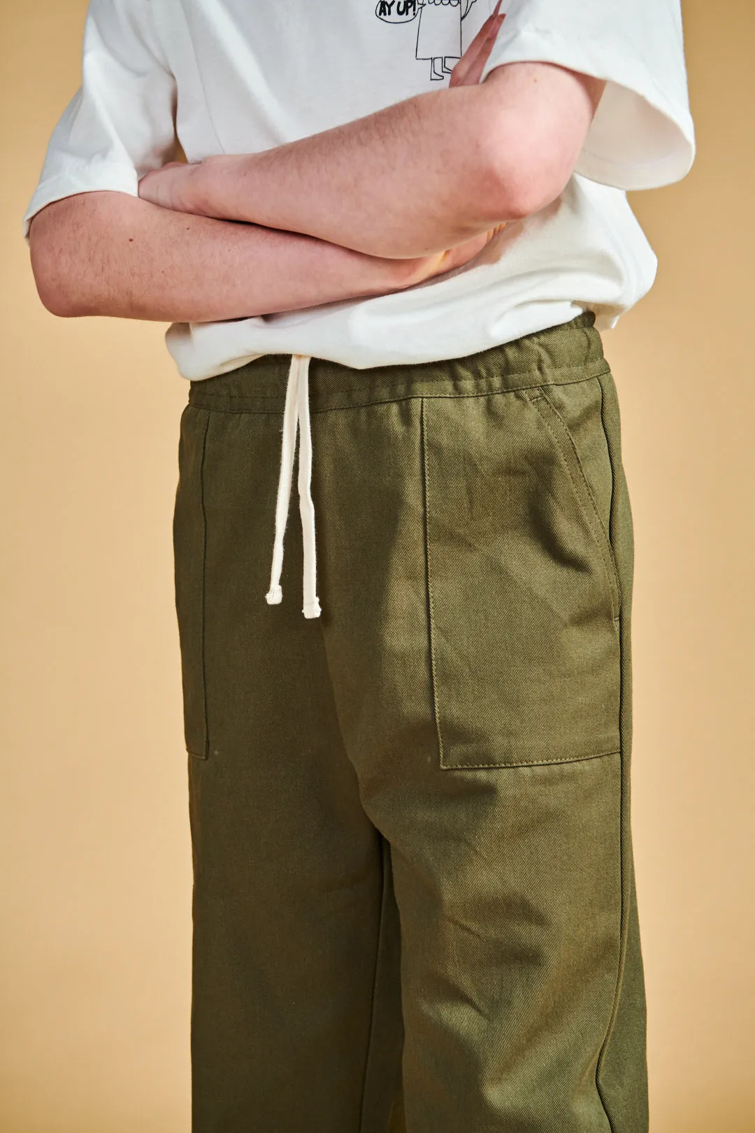 Kids Cam Relaxed Twill Trousers Plastic Free - Olive