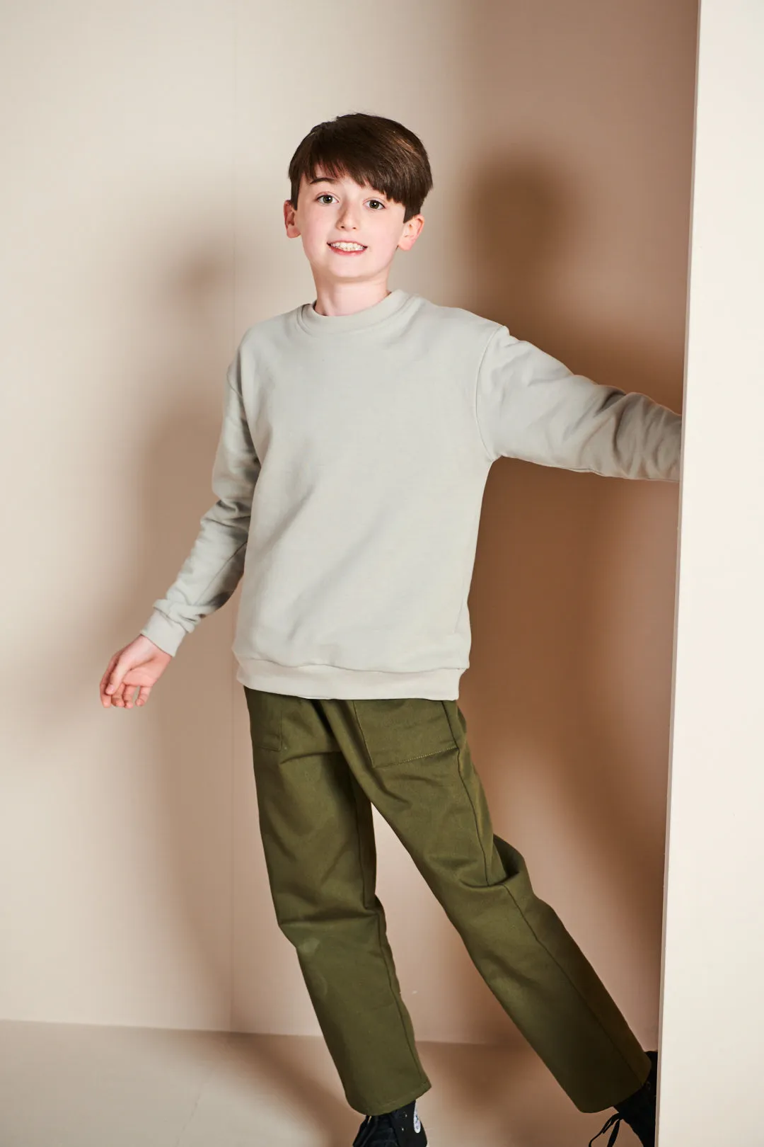 Kids Cam Relaxed Twill Trousers Plastic Free - Olive