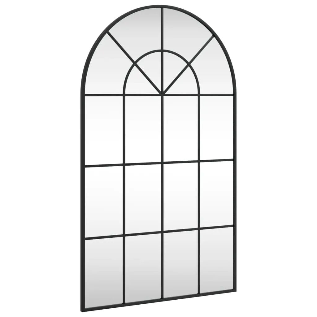 Le Caen | Large Black Arch Grid Wall Mirror 23.6"x39.4" Arch Iron