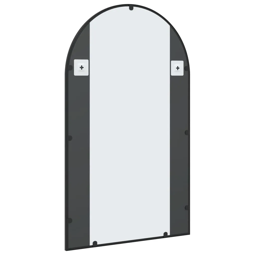 Le Caen | Large Black Arch Grid Wall Mirror 23.6"x39.4" Arch Iron