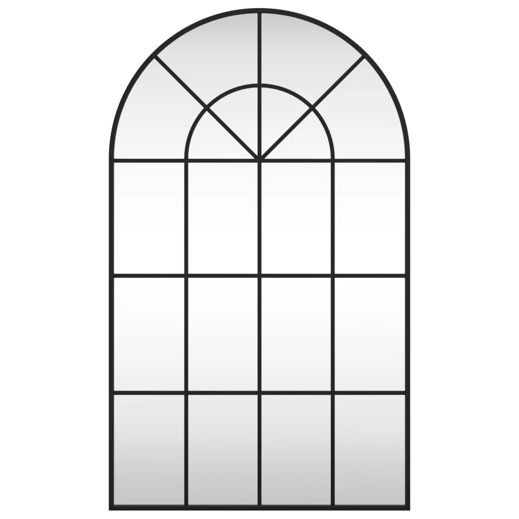 Le Caen | Large Black Arch Grid Wall Mirror 23.6"x39.4" Arch Iron
