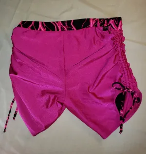 Long Side Scrunch Short - Pink with Pink Electric