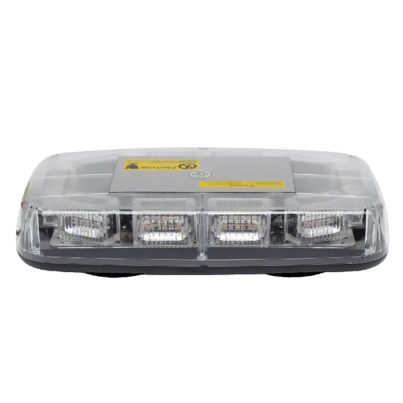 Magnetic LED Mini Beacon Light Bar Amber 12/24v with Clear Lens
