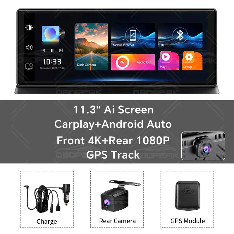 Certainly! Here’s an optimized title for the e-commerce product:

OBDPEAK K2 Pro 11.3-Inch 4K Car DVR Dashcam - High-Resolution Driving Recorder with Advanced Features

This title includes modifiers that highlight the products key features and specifications.