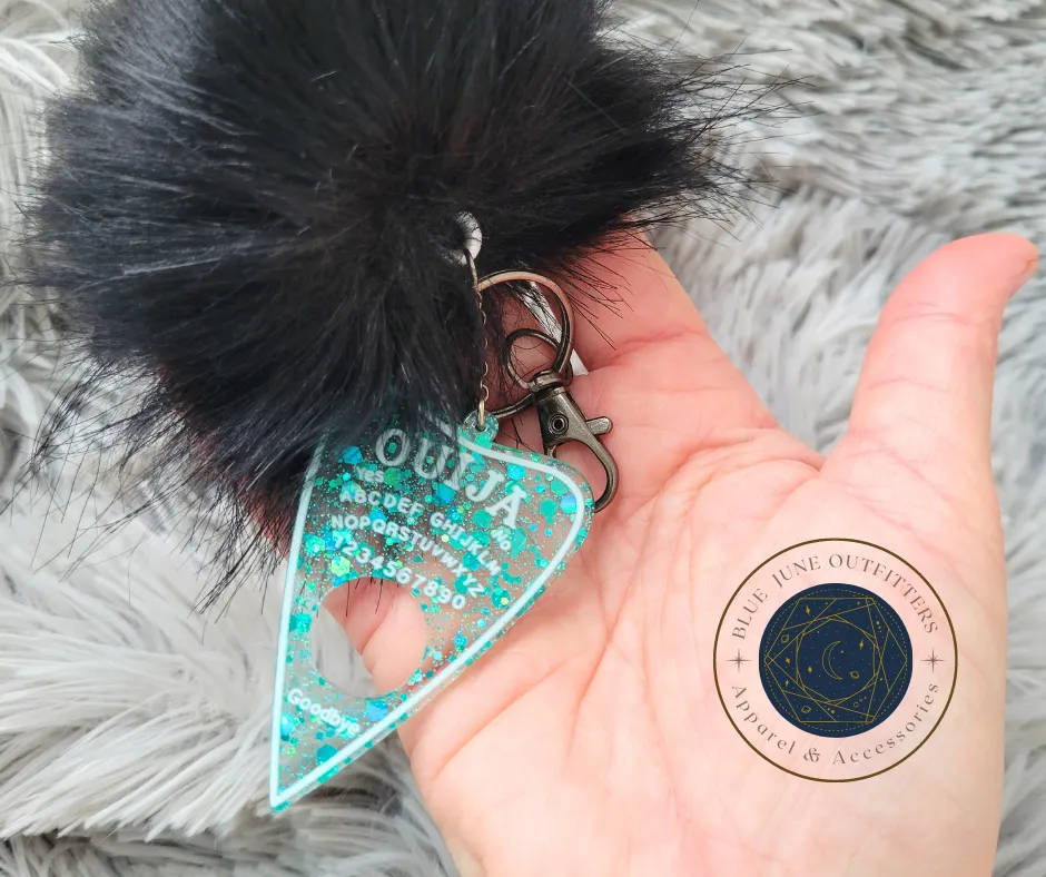 Ouija Pom Pom Key Ring and Lanyard Clip